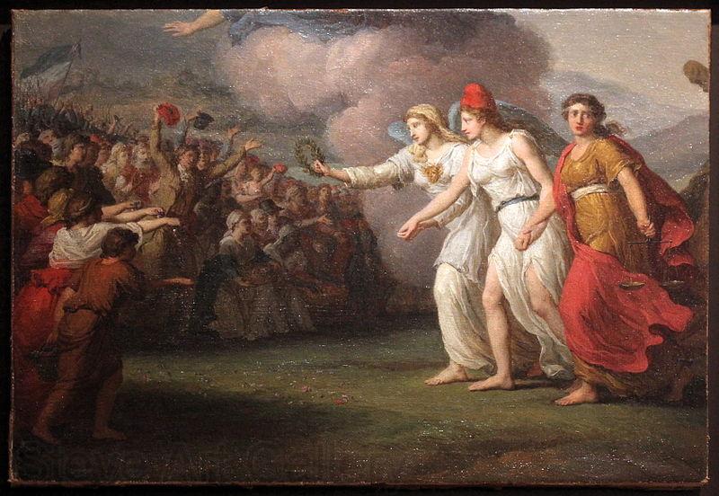 Jean joseph Taillasson Liberty bringing back Justice and Liberty to peoples Spain oil painting art